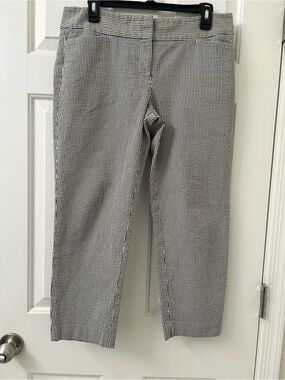LOFT Black & White Striped Chinos